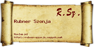 Rubner Szonja névjegykártya